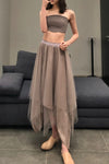 Marc Le Bihan 2590 series triple-layer silk skirt collection French handmade MLB-2590-HUIOU gray lotus color